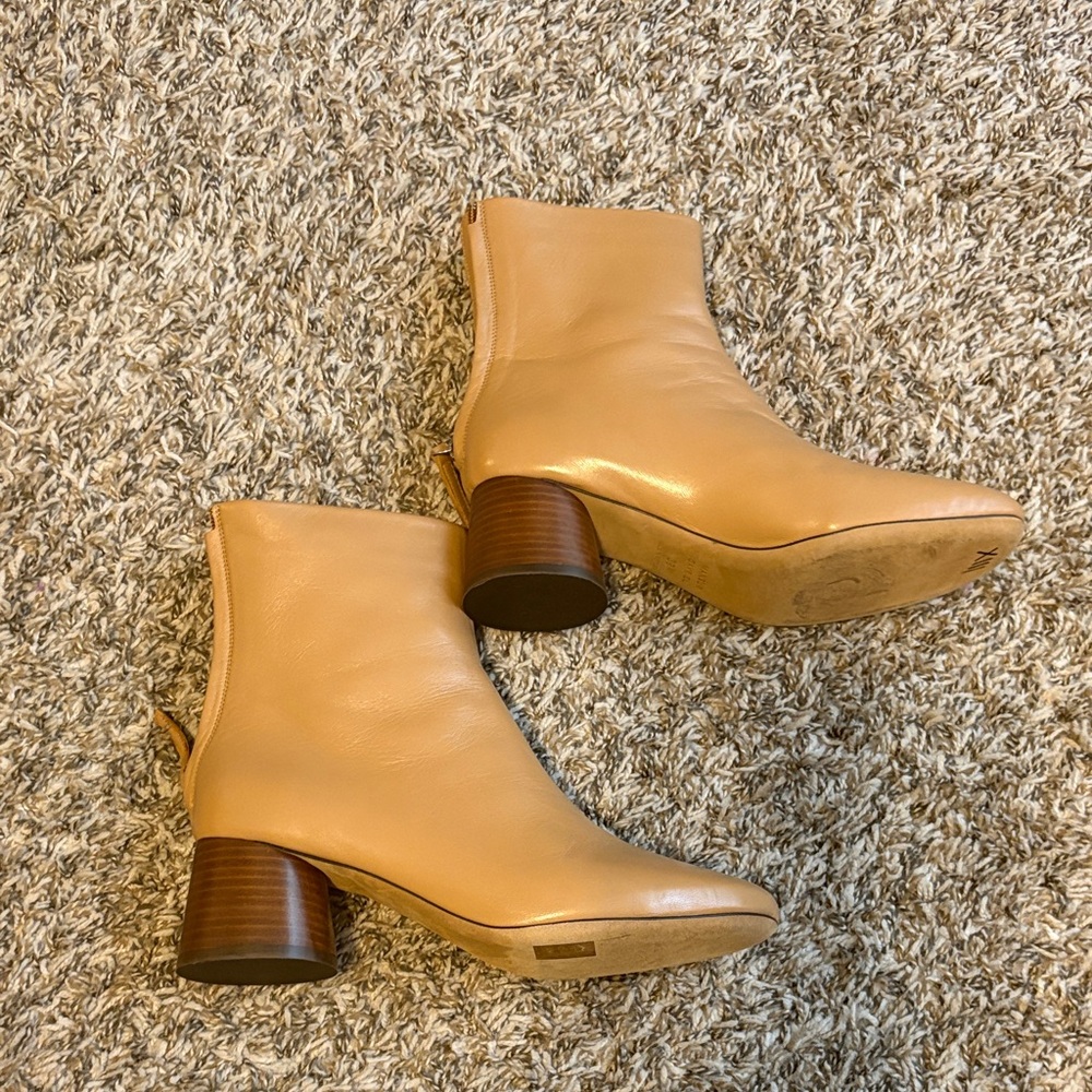 Mansur Gavriel Camel Leather Ankle Boots